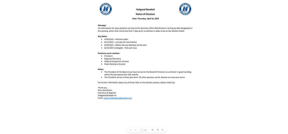Notice of Elections